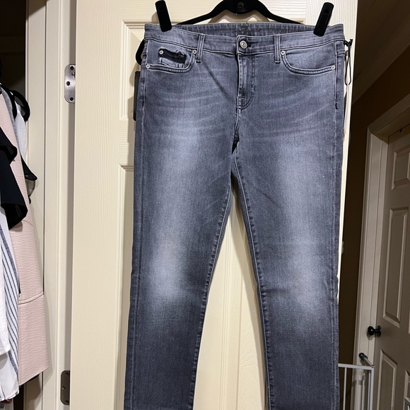 NWT 7 For All Mankind Pyper Slim Illusion Jeans Size 30 Washed Grey - Picture 5 of 7